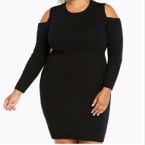 Torrid ribbed knit cold shoulder sweater dress